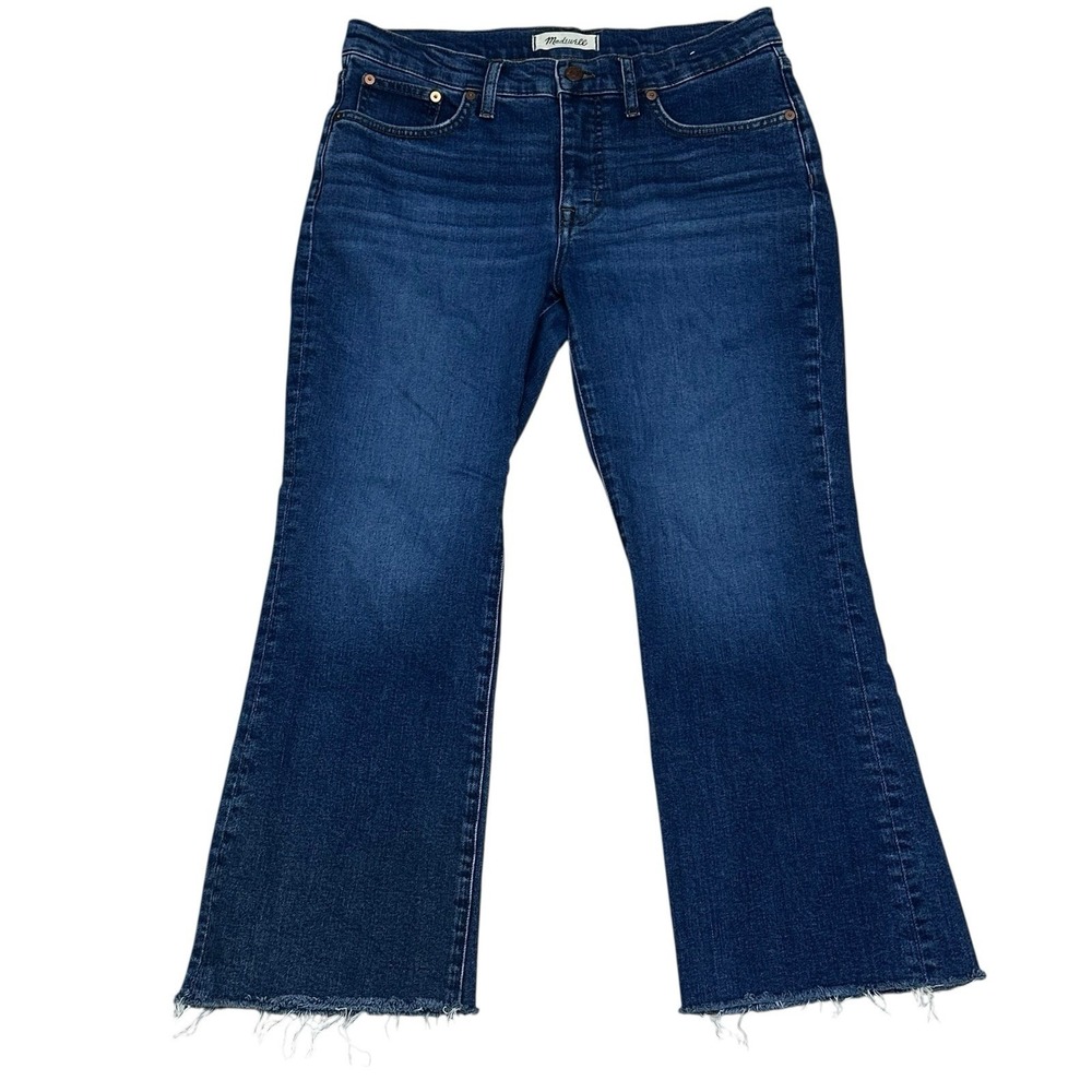 MADEWELL Mid‎ Rise Kick Out Cropped Jeans Womens Size 29 Petite Stretch